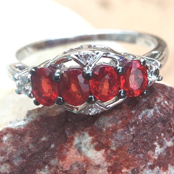 Genuine Ruby Ring 9K White Gold Size 6 Natural Gemstones - Only 1 Available! - Picture 8 of 16